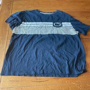 Colosseum Navy and White Striped Short Sleeve Tee